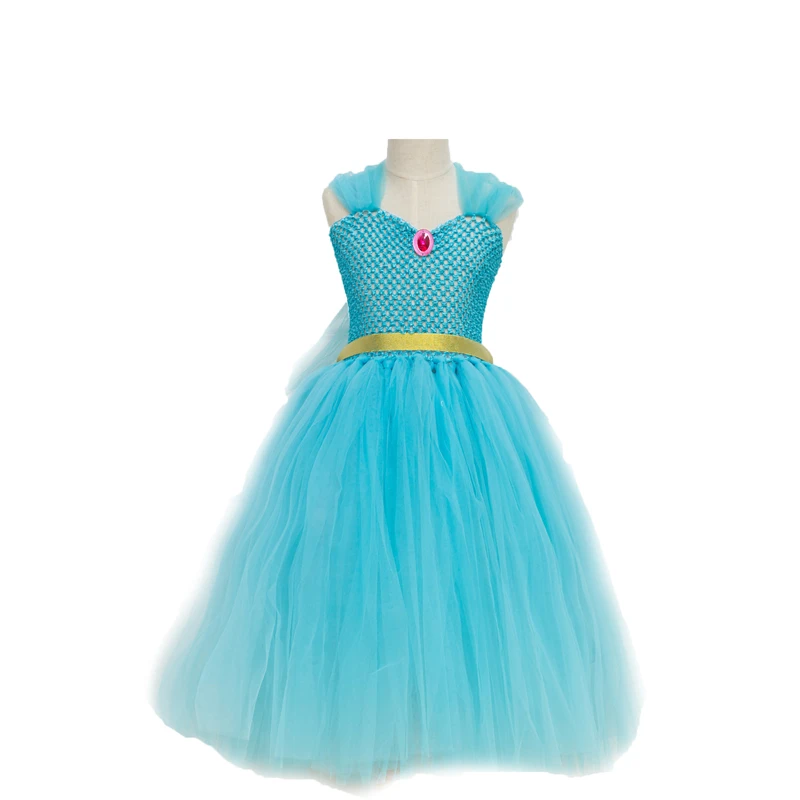 

Girls Light Blue Princess Costume Cosplay Dress Halloween Costume For Kids