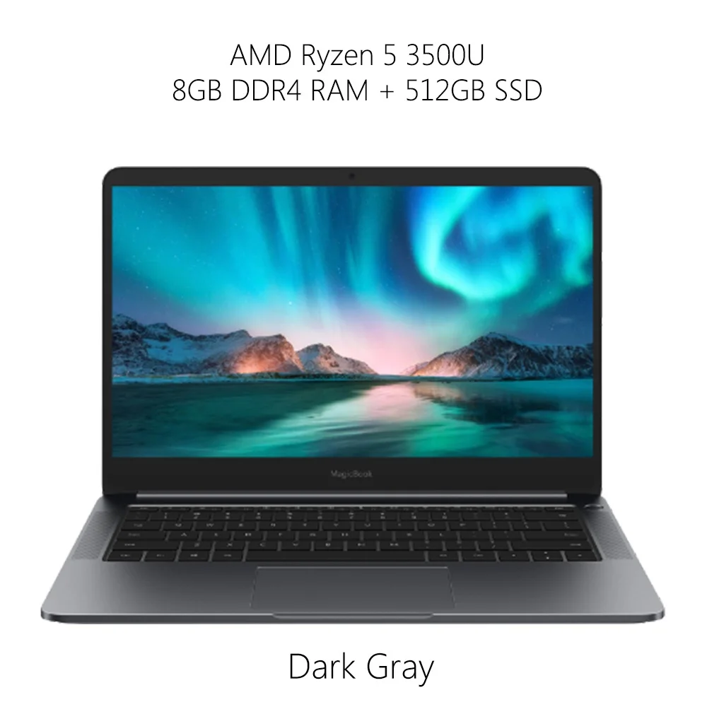 8G 512G Grey huawei Honor MagicBook Тетрадь 14 дюймов ОС Linux AMD Ryzen 5 3500U 8 Гб 256 ГБ/512 ГБ SSD Radeon Vega 8 отпечатков пальцев для ноутбука - Цвет: 8G 512G Grey