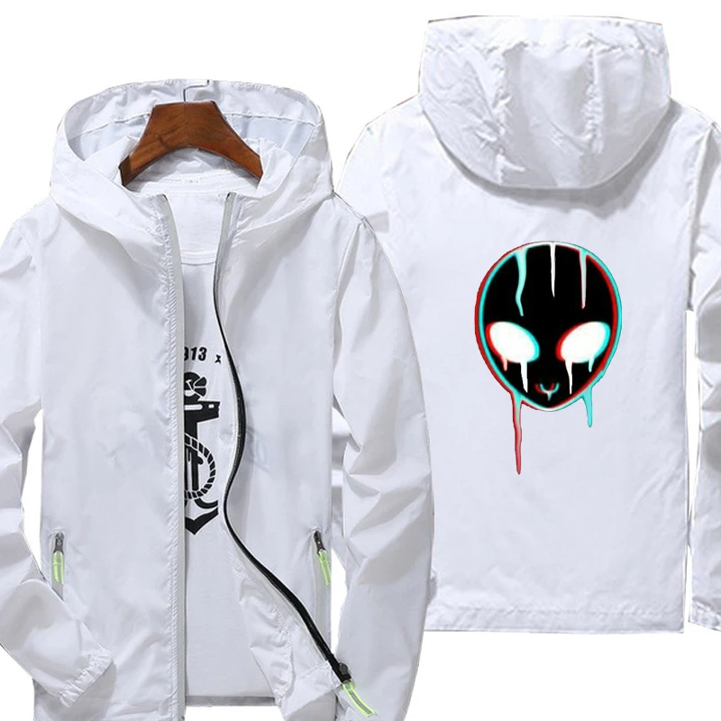 

Мужская быстросохнущая куртка Alien Graphic Солнцезащитная Водонепроницаемая ультрафиолетовая тонкая верхняя одежда для мужчин и женщин Ультра...