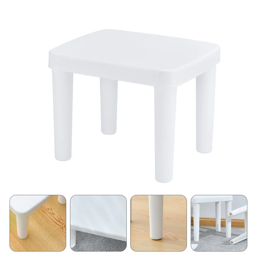 

1Pc Household Children Stool Bathroom Square Low Stool Non-slip Stool (White)