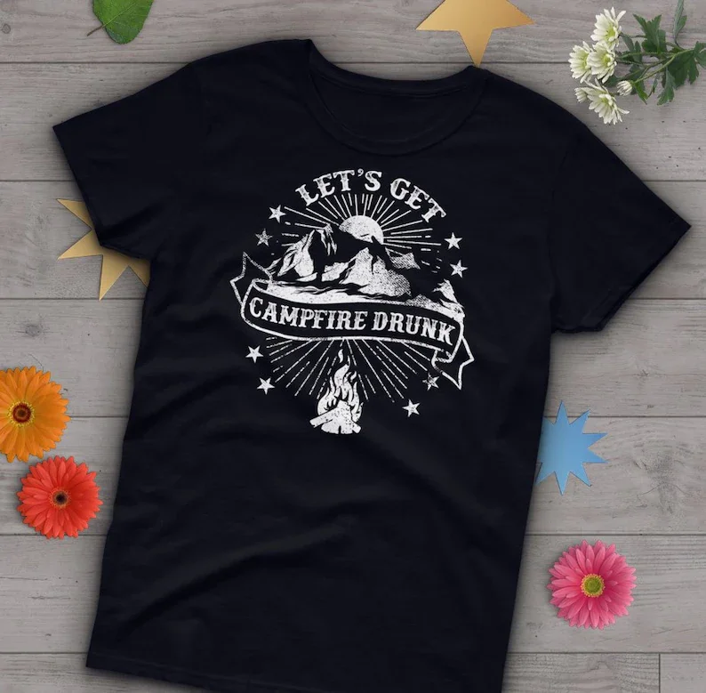 

Camping Shirt, Women Men, Campfire Drunk, Wanderlust Gift,Fashion Men's T-Shirts
