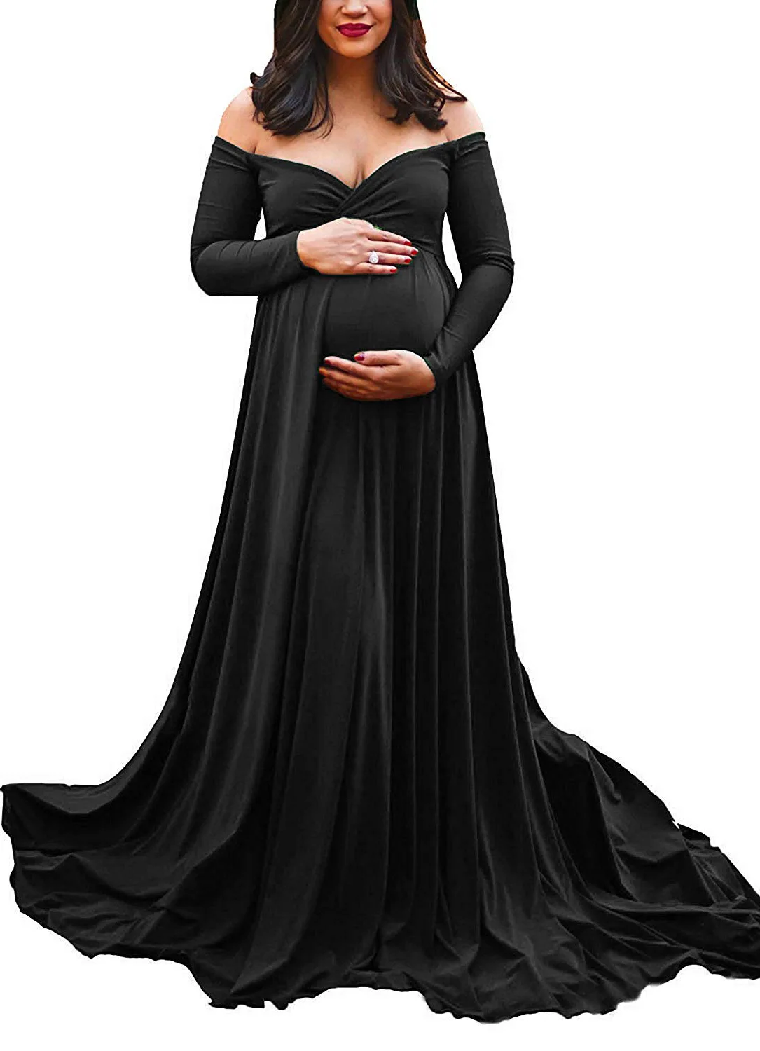 Cotton Maternity Dress For Photo Shoot Long Maxi Gown Evening Pregnancy Dress Photography Props Pregnant Women Baby Shower Dress