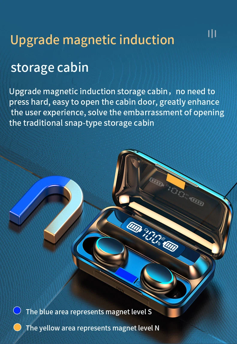 Oringinal F9 V5.0 Bluetooth 5 0 наушники TWS сенсорная гарнитура с отпечатком пальца Hi Fi стерео