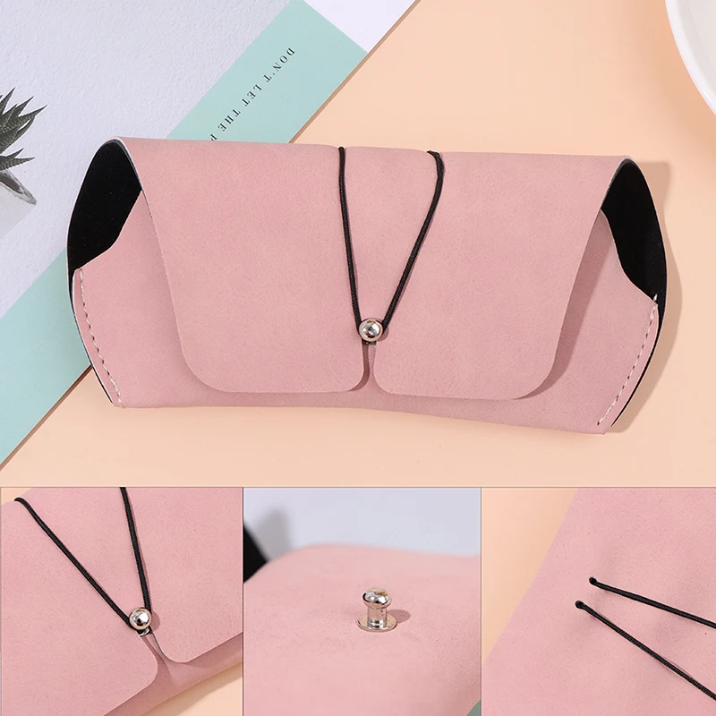 

Portable Leather Glasses Case Women Foldable Eyewear Box Oversize Sunglasses Bag Storage Fashion Accessories