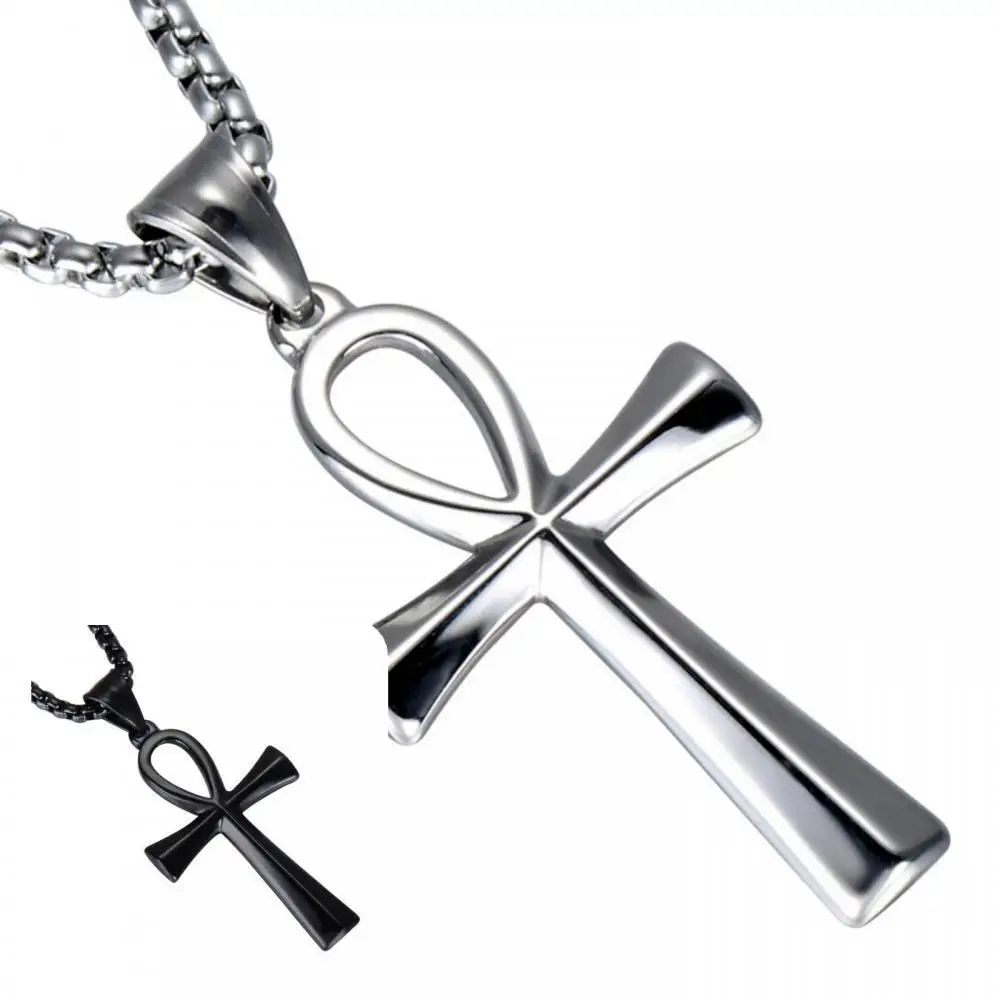 

Fashion Men Cross Pendant Long Chain Necklace Party Club Jewelry Birthday Gift