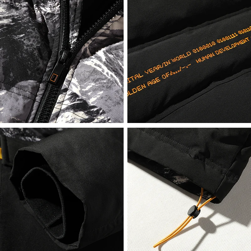 2020 зимняя камуфляжная 90% белая куртка на утином пуху мужское теплое пальто с