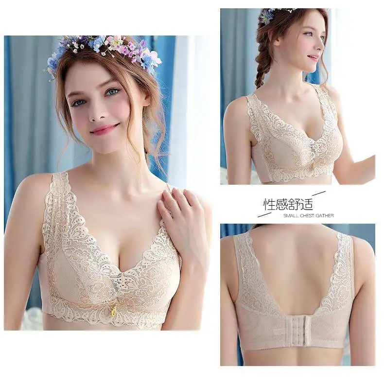 Sexy Deep U Cup Bras For Women Push Up Lingerie Bra Wire Free Bralette Backless Plunge Intimates Female Underwear