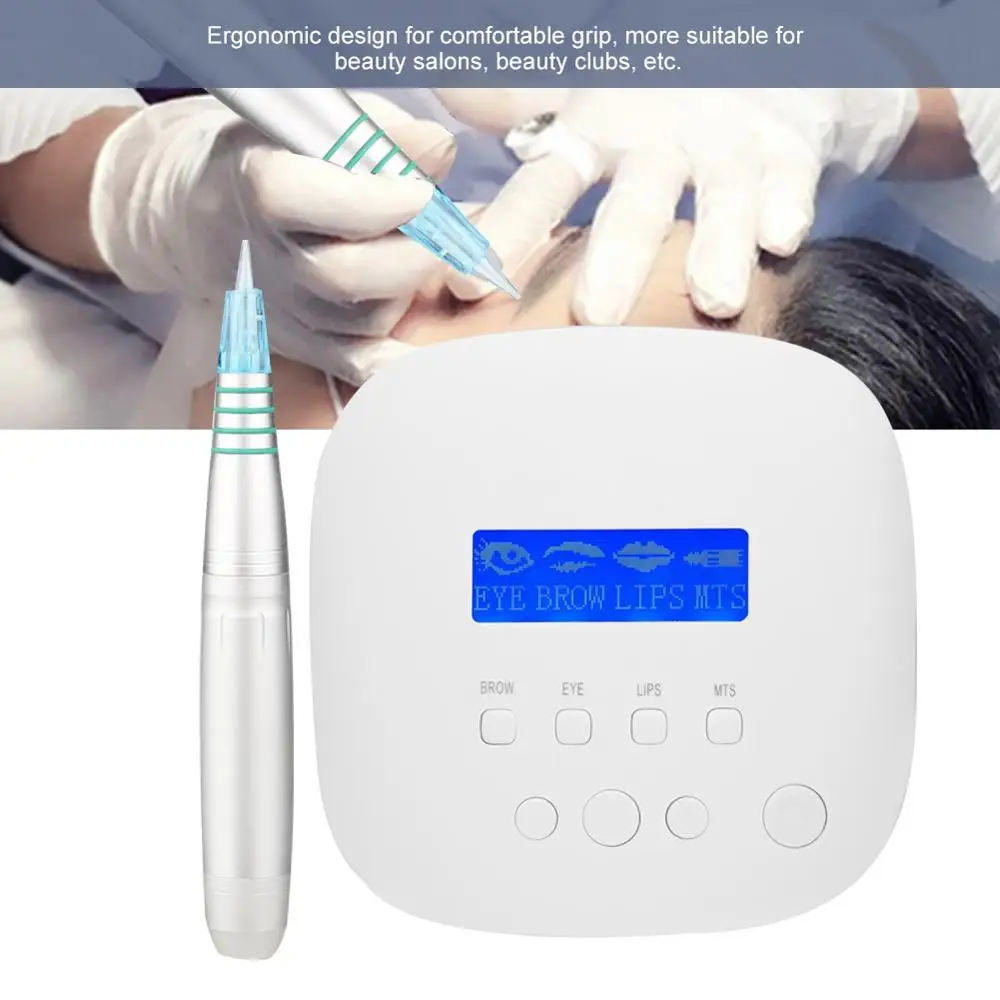 

New Electric Semi-Permanent Tattoo Equipment Beauty Salon Eyebrow Eyeliner Lip Tattoo Pen Control Machine White EU Plug 100-240V