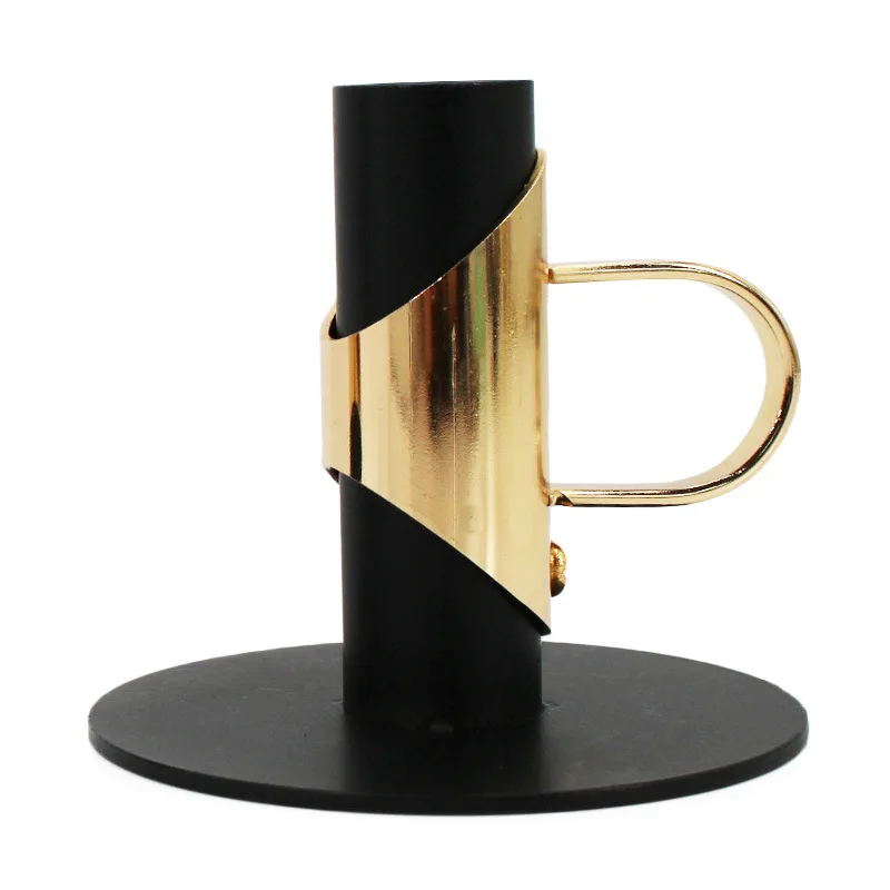 Европейский Железный Подсвечник черно-белый подсвечник для ресторана