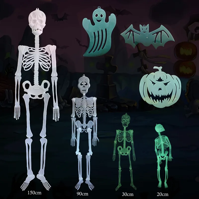 

Halloween Luminous Skeleton Decorations Pumpkin Ghost Bat Fluorescent Props Party Bar Horror Scene Layout Props Luminous Props