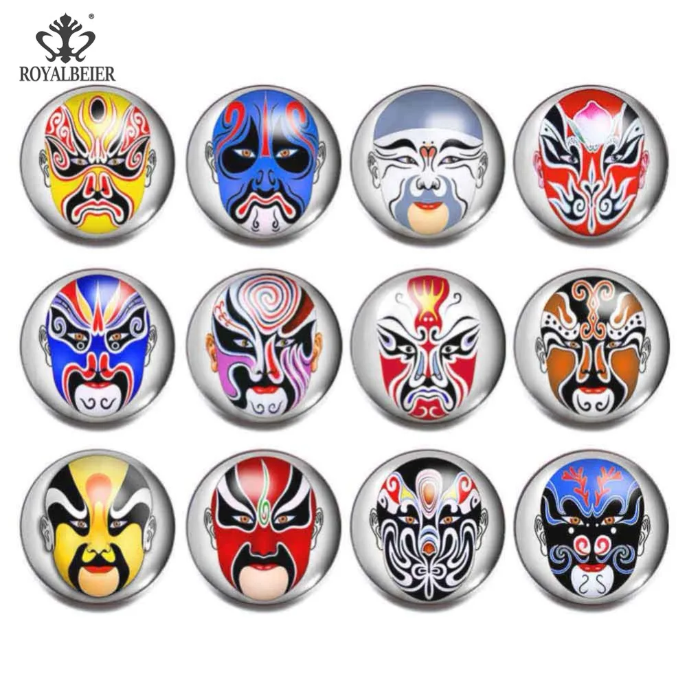 12 шт./лот китайские традиционные стеклянные бусины с изображением Пекинской