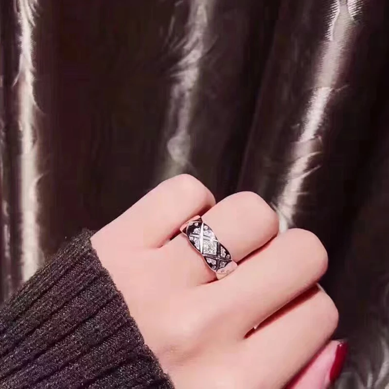 925 пробы Серебряные ювелирные изделия для Для женщин кольцо с ромбовидным