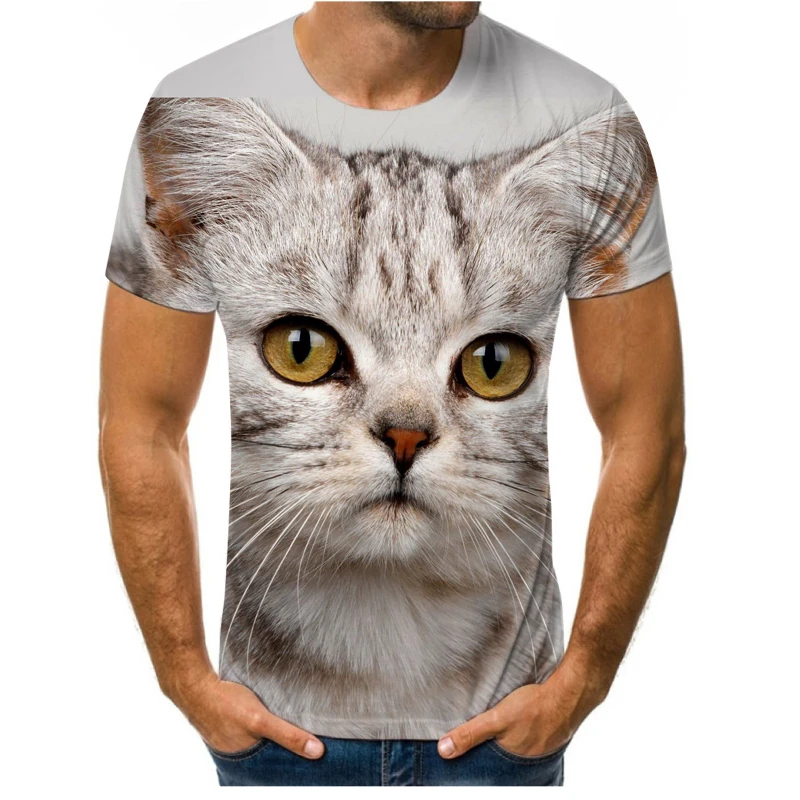 

Ladies T-shirt 2021 summer new 3D printing cute pet chinchilla short-sleeved O-neck T-shirt men's outdoor casual shirt