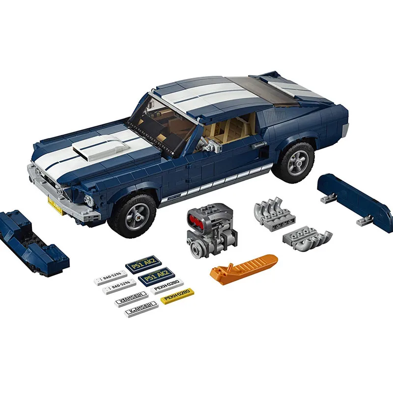 Создатель 1967 Ford Mustang GT спортивный автомобиль строительные блоки комплект кирпичи классический фильм модель детские игрушки для детей подарок