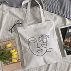 Повседневная женская сумка в стиле Харадзюку, вместительный холщовый тоут в стиле ольччан для покупок в стиле абстрактного искусства, Готическая сумка на плечо в стиле хип-хоп, Ins