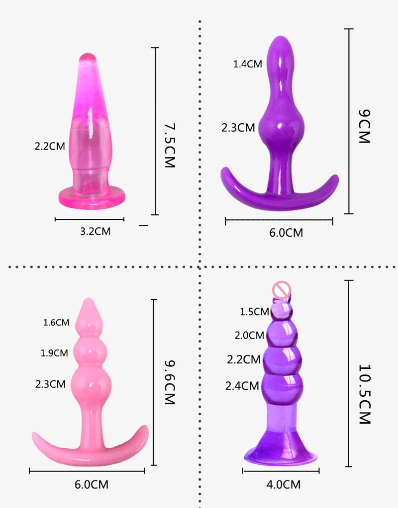 Анальная пробка из мягкого силикона 6 шт./компл. для стимуляции точки G