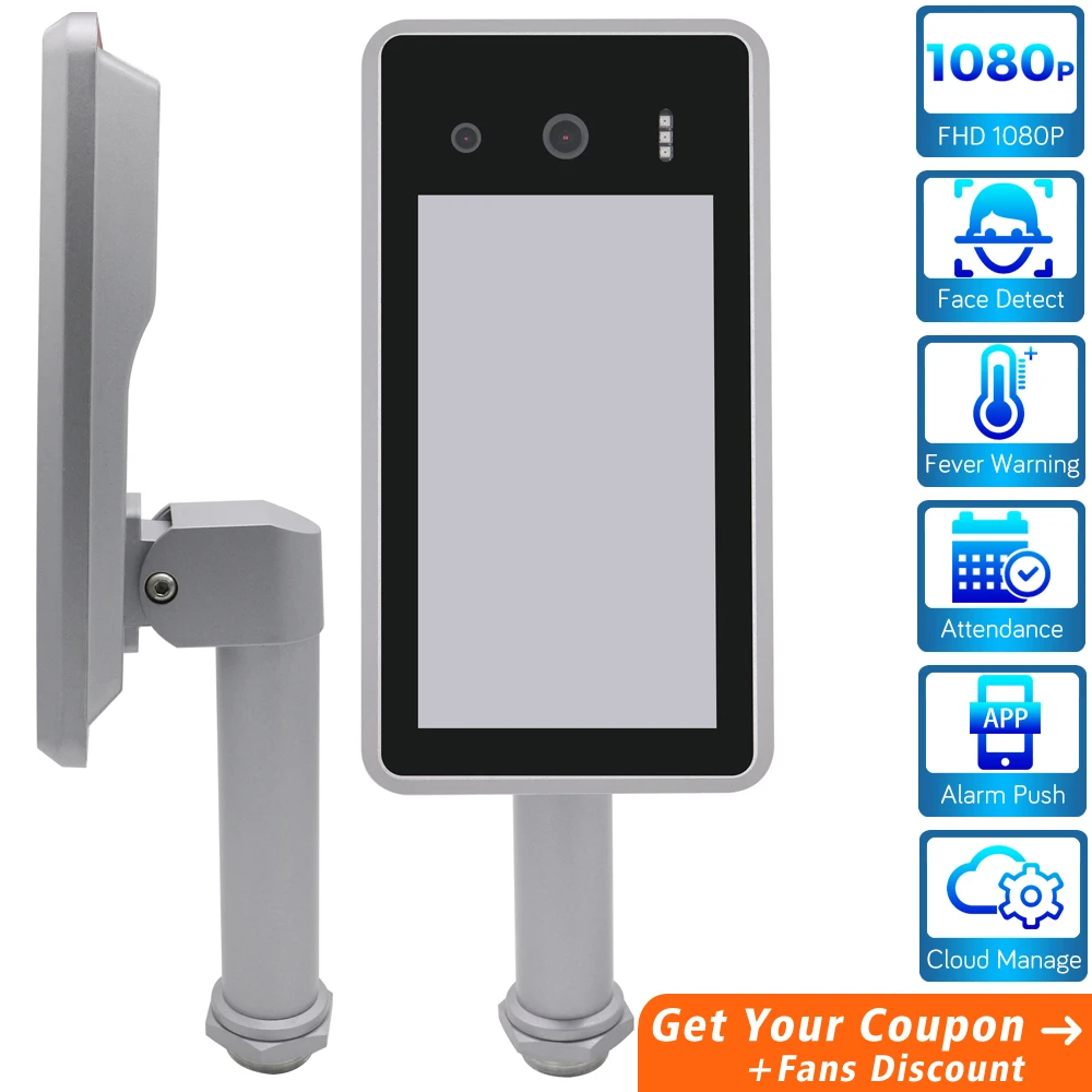 AI термокамера распознавание лица Обнаружение температуры тела мониторинг