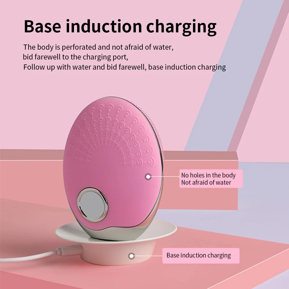 

Electric Facial Cleansing Brush Silicone Sonic Face Cleaner Deep Pore Cleaning Skin Massager Face Care Pores Blackheads Scrubber