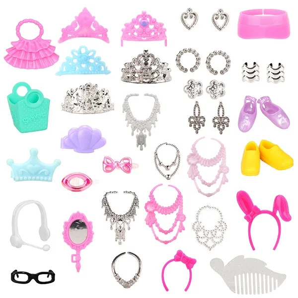 40 Items Random Самые продаваемые товары, 40 кукольных предметов/партия, аксессуары для кукол, случайная обувь, предметы для игры Барби, сделай сам, подарок, детские игрушки - Цвет: 40 Items Random