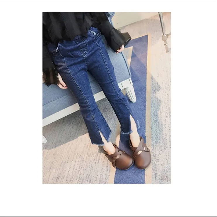 Spring Girls Ripped Jeans Baby Kids Toddler Denim Pants Legs Casual Clothing Leggings Boot Cut 2-10Y | Мать и ребенок