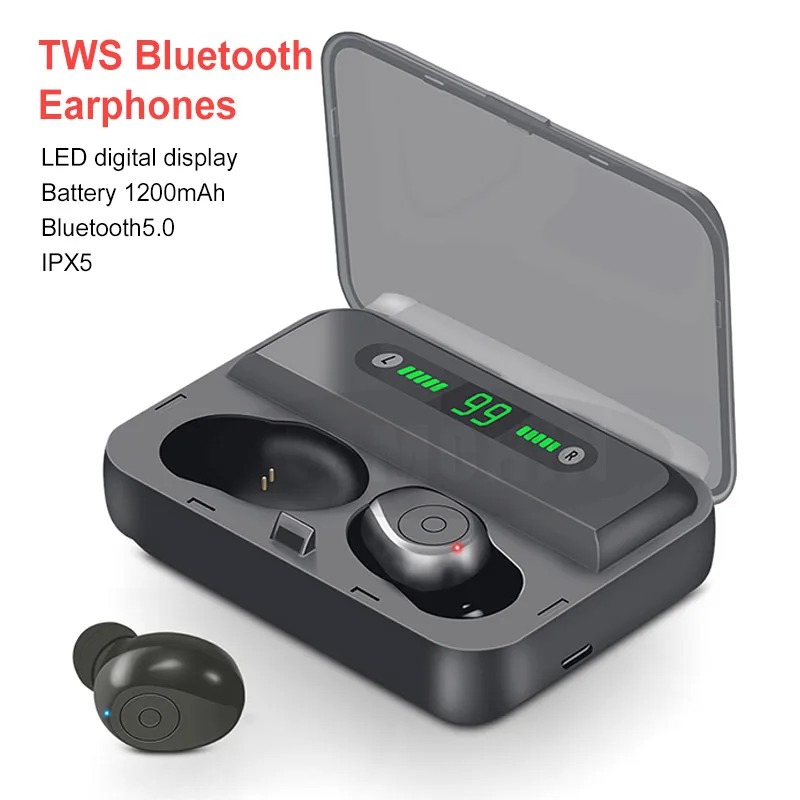 Наушники вкладыши TWS Bluetooth наушники Беспроводной Bluetooth5.0 8D стерео наушников с