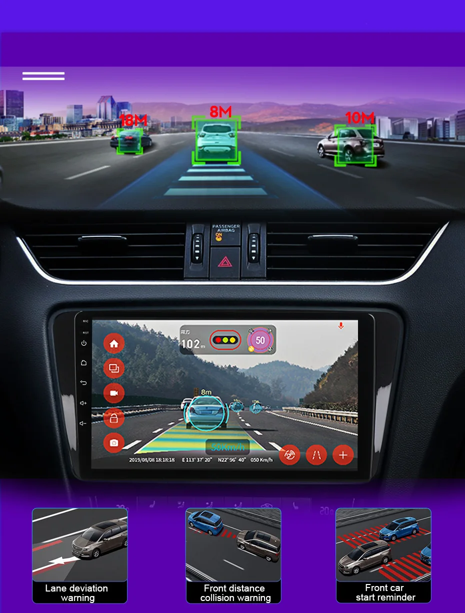 Автомобильный мультимедийный плеер на Android 11 с 9 "экраном 2 Гб ОЗУ 32 ПЗУ GPS