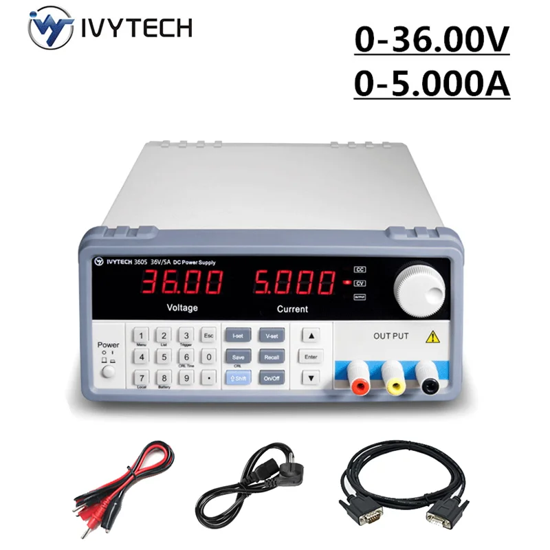 

IVYTECH Programmable Power Supply 36V 10A 60V 5A Digital Regulated Switching Lab Bench Power Supplies DC Power Source Adjustable