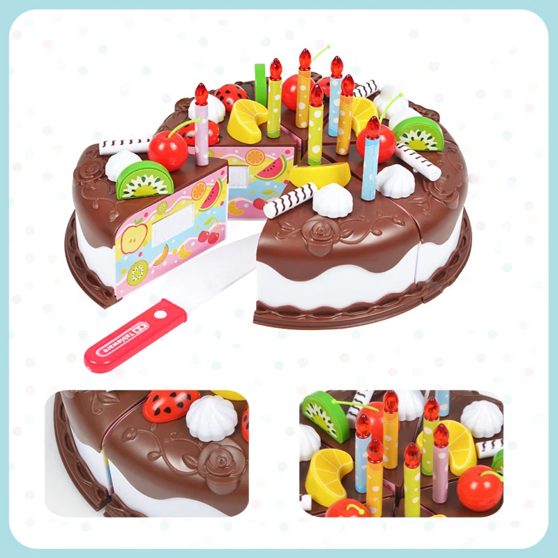 37 шт./компл. Малыш для DIY торта на день рождения игрушки пластиковые формы для шоколада резка фрукты еда ненастоящая игра игрушки набор безопасный милый детский игрушка-подарок для девочки