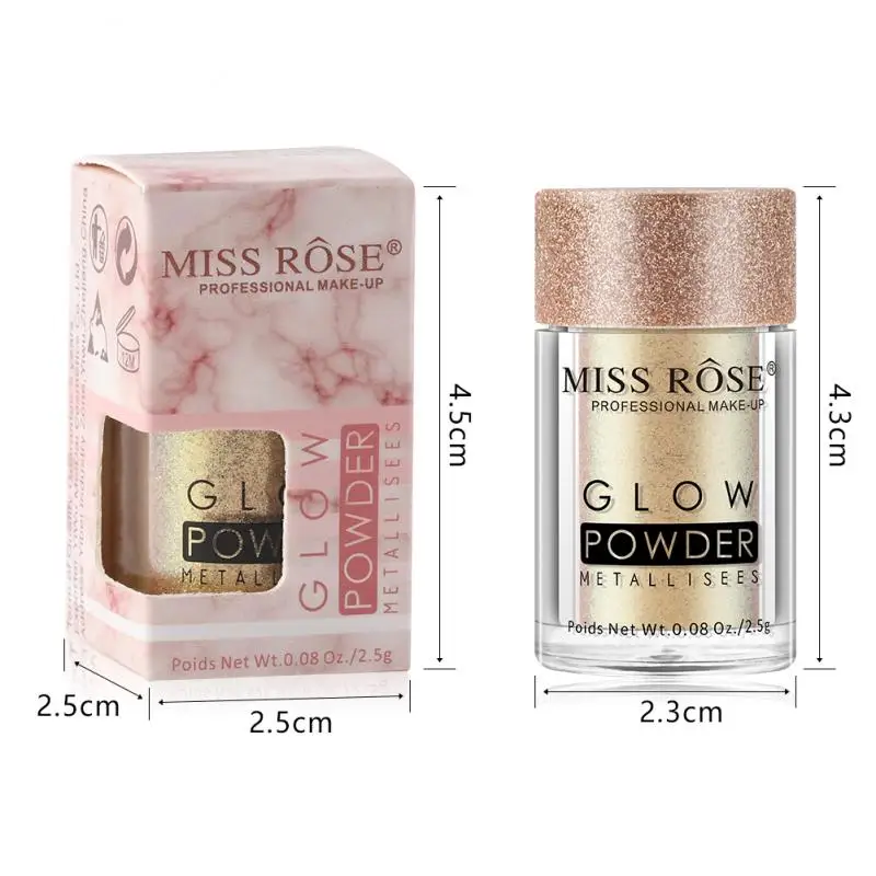 MISS ROSE 1 шт. новые мерцающие тени для век Пудра макияжа водостойкие Сияющие 3D