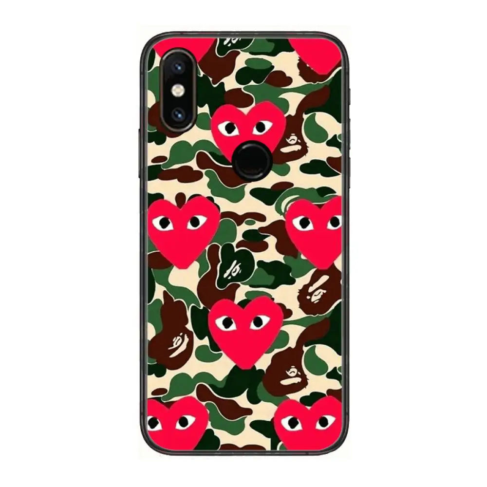 

Fashion Trend C-CDG PLAY Phone Case For xiaomi M2 C3 X3 F2 Lite NFC 6 5 x Poco k30 Pro Anime Black Cover Silicone Back Pretty