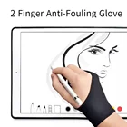 1 шт., черная перчатка с 2 пальцами для защиты от загрязнений, подходит для рисования правой и левой рукой для любого графического планшета