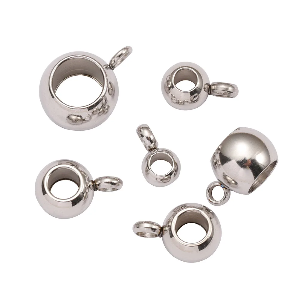 

10pcs/lot Stainless Steel Hole 3 4 5mm Beads Charm Pendant Connectors Bracelet Beads for Jewelry Makingn Diy Findings Supplies