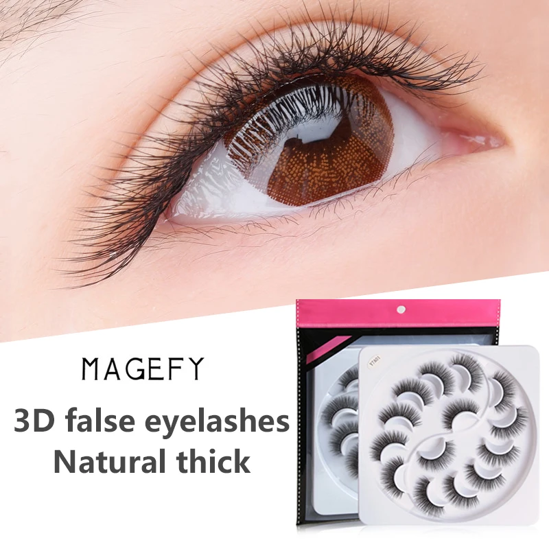 7 пар 3D норковые накладные ресницы натуральные толстые длинные для глаз