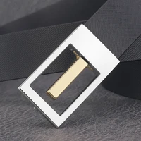new high quality slide buckle black casual designer belts men women belt fashion luxury brand genuine leather white waist strap