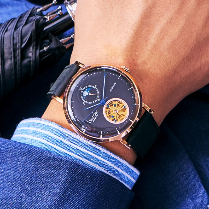 Высококачественные изогнутые механические часы для мужчин Bestdon люксовый бренд