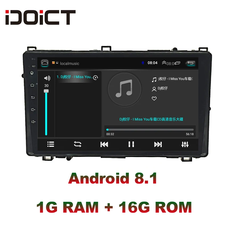 Автомобильный DVD плеер IDOICT Android 8 1 GPS навигация мультимедиа для Toyota Corolla Auris Radio 2015