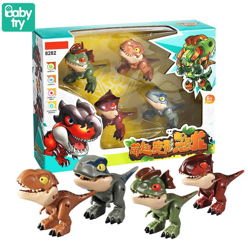 

Cute Transform Toys Dinosaurs Finger Action Figure Robot for Boys Mecha Juguetes Jurassic Park World Dino Children Xmas Gifts