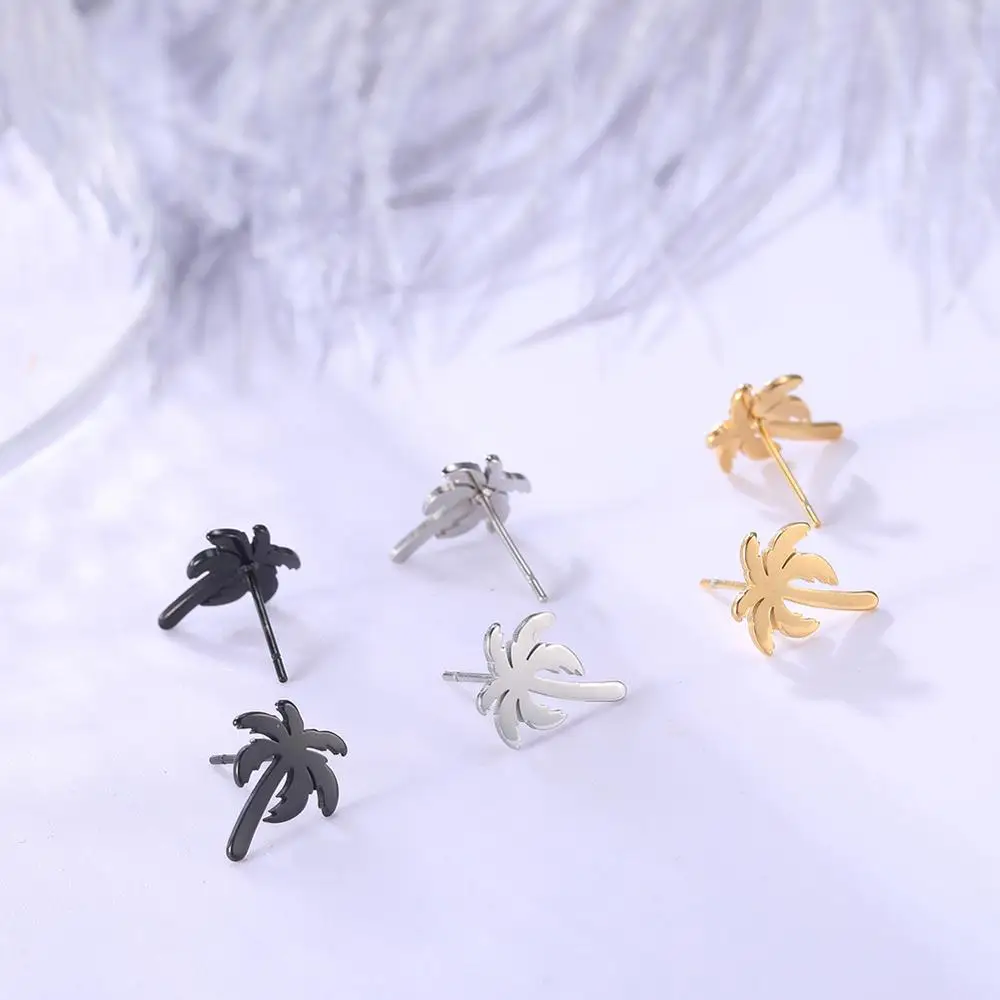 Женские серьги-гвоздики LIKGREAT серьги из нержавеющей стали в виде кленового листа