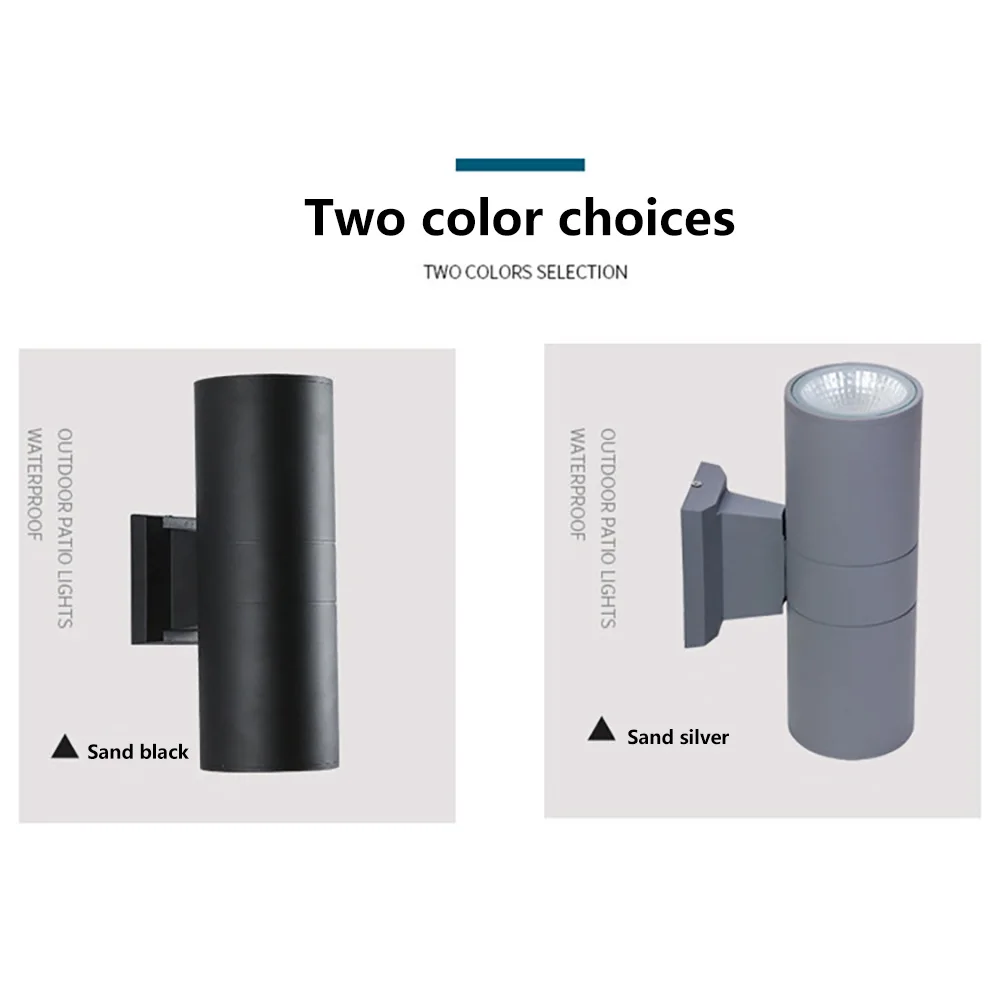 

Outdoor 2PCS Up And Down Wall Light Scrub Black Grey Garden Door Lamp Waterproof Patio Lights Double Head Wall Light Living Room