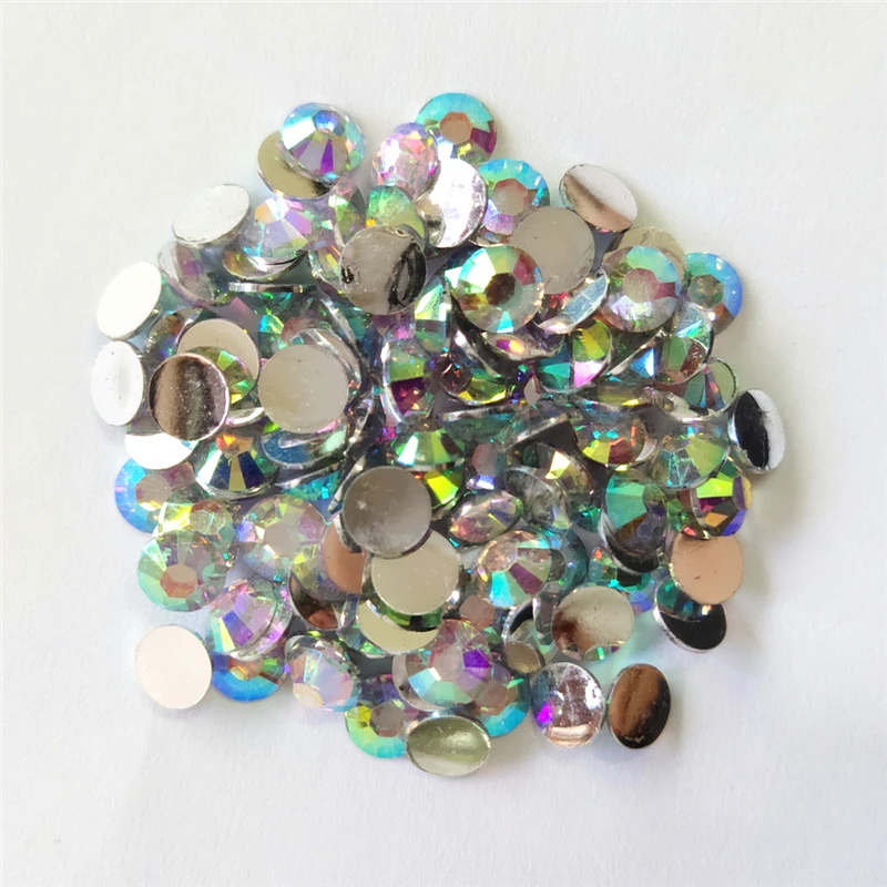 

AAA+ Crystal AB Resin Flatback beads for Nail Art/Garment/Decoration(2mm 3mm 4mm 5mm 6mm)10000pcs/bag