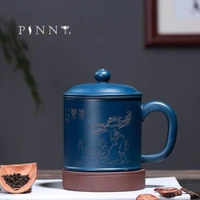 pinny 430ml yixing china purple sand mugs hand made engraving office teacups retro heat resistant drinkware