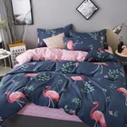 Комплект постельного белья с Фламинго в скандинавском стиле, милые постельные принадлежности, простыни и наволочки, Королевский размер, пододеяльник, комплекты, домашний текстиль