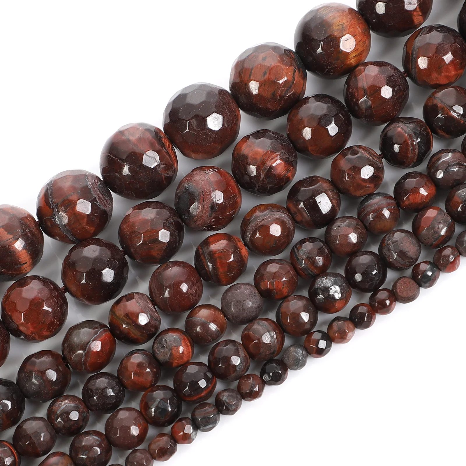 Модные бусины из натурального камня красный граненый тигровый глаз Агаты