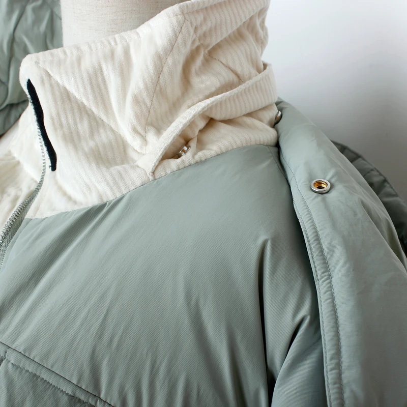 Женское зимнее пальто на белом утином пуху теплое ветрозащитное непромокаемое