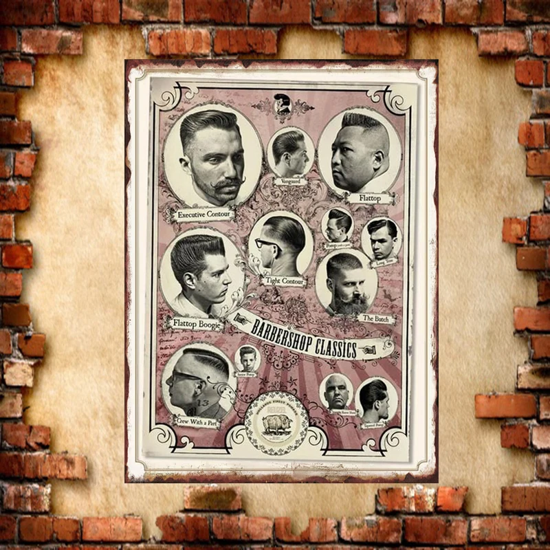 Reclame Borden Barbershop металлический знак Ecoration Винтажные Украшения для парикмахера 20x30 см