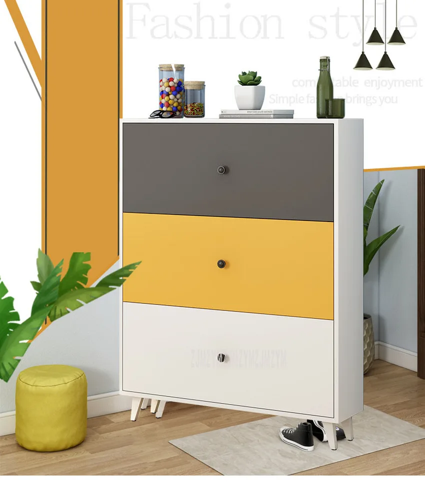 70/80CM Length Three Color Turnover Shoes Cabinet Europe Modern Simple Doorway Shoes Storage Cabinet Organizer Home Furniture