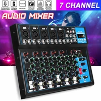 digital audio mixer amplifier 7 channel stereo sound mixing console bluetooth usb for pc computer record playback studio party