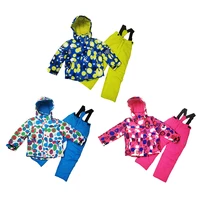 boys girls 2 pcs skisuit snowsuit thermal rainsnow jacketbib pants overalls suit outfits set kids snowsuit for winter