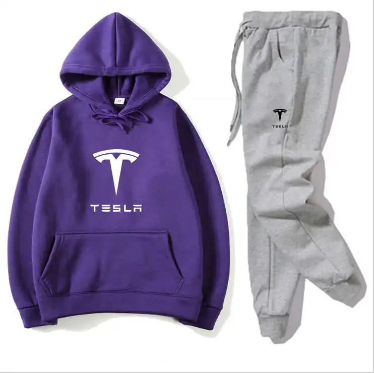 

Tesla Spring and Autumn Men's Hooded Sportswear Jumper Hoodie Sweatpants Jogging Men's Jumper S-3XL Spring Sports Suit Men
