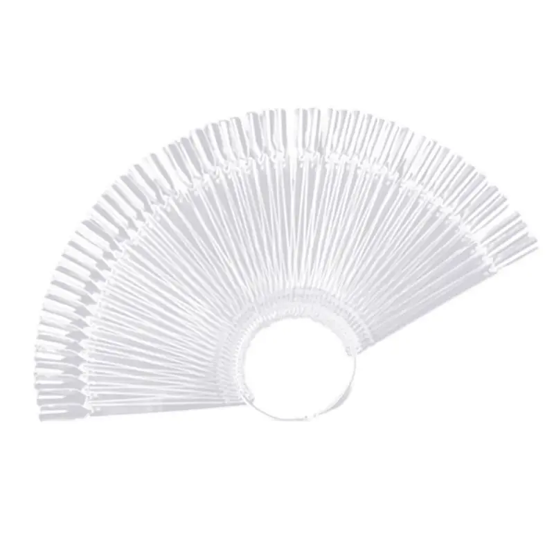 

12/32/50 Tips False Fake Nail Art Polish Fan Shape Color Card Plastic Practice Stick Chart Palette Display Board Tools With Ring